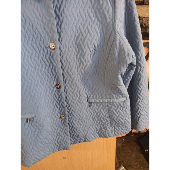TALBOTS Women’s Size XL JACKET Coat Lined Spring Fall Pea Coat Quilted Pale Blue - Picture 5 of 6